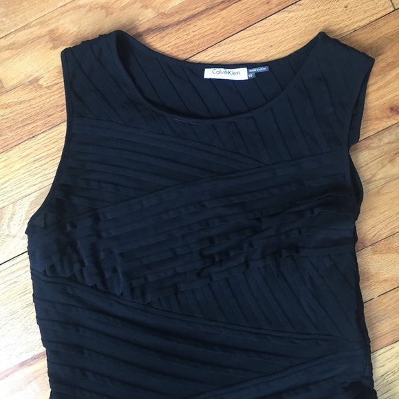 Calvin Klein Black Diagonal Body Con Dress - Picture 3 of 5